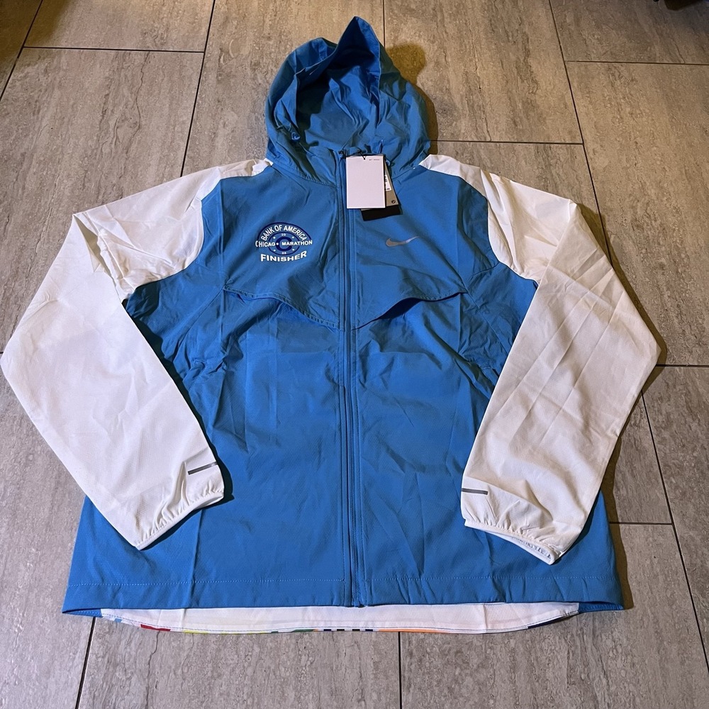 Nike Jacket Mens Medium Blue Chicago Marathon Finisher Windbreaker DM7575-487